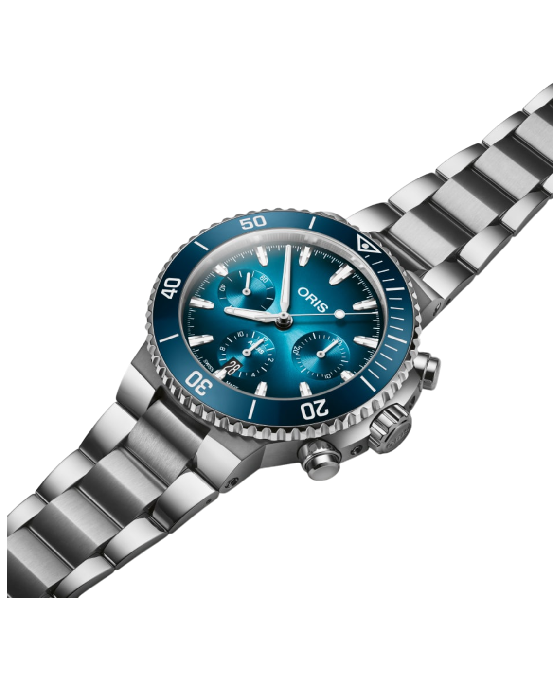 01 771 7793 4155-07 8 23 01PEB Oris Aquis Kronograf 43,5 blå