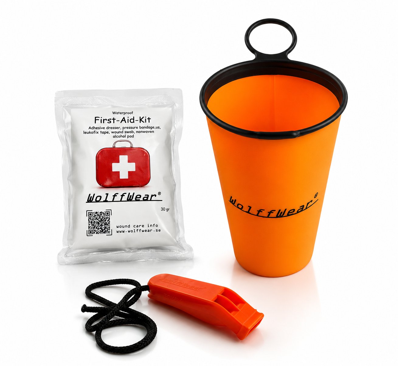 Swimrun safety kit - First aidSwimrun mandatory equipment: First aid kit, foldable silicone cup and  whistle