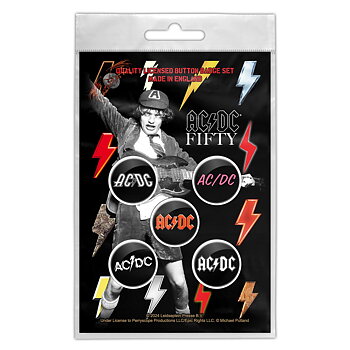AC/DC Logos Bolt Array Fifty Badge Pack