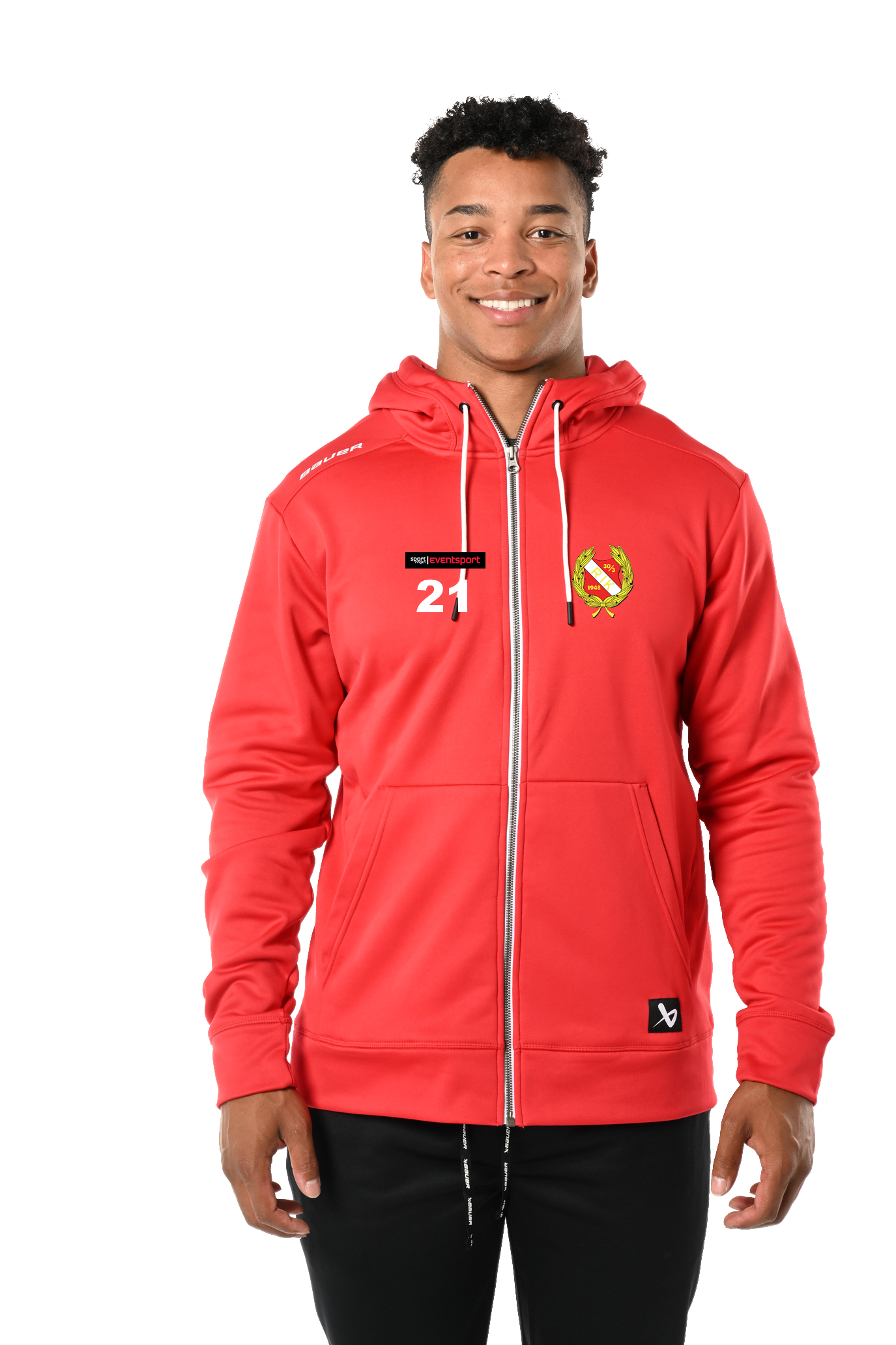 BAUER TEAMFLEECE ZIP HOODIE S24 SR (Röd) Rönnäng