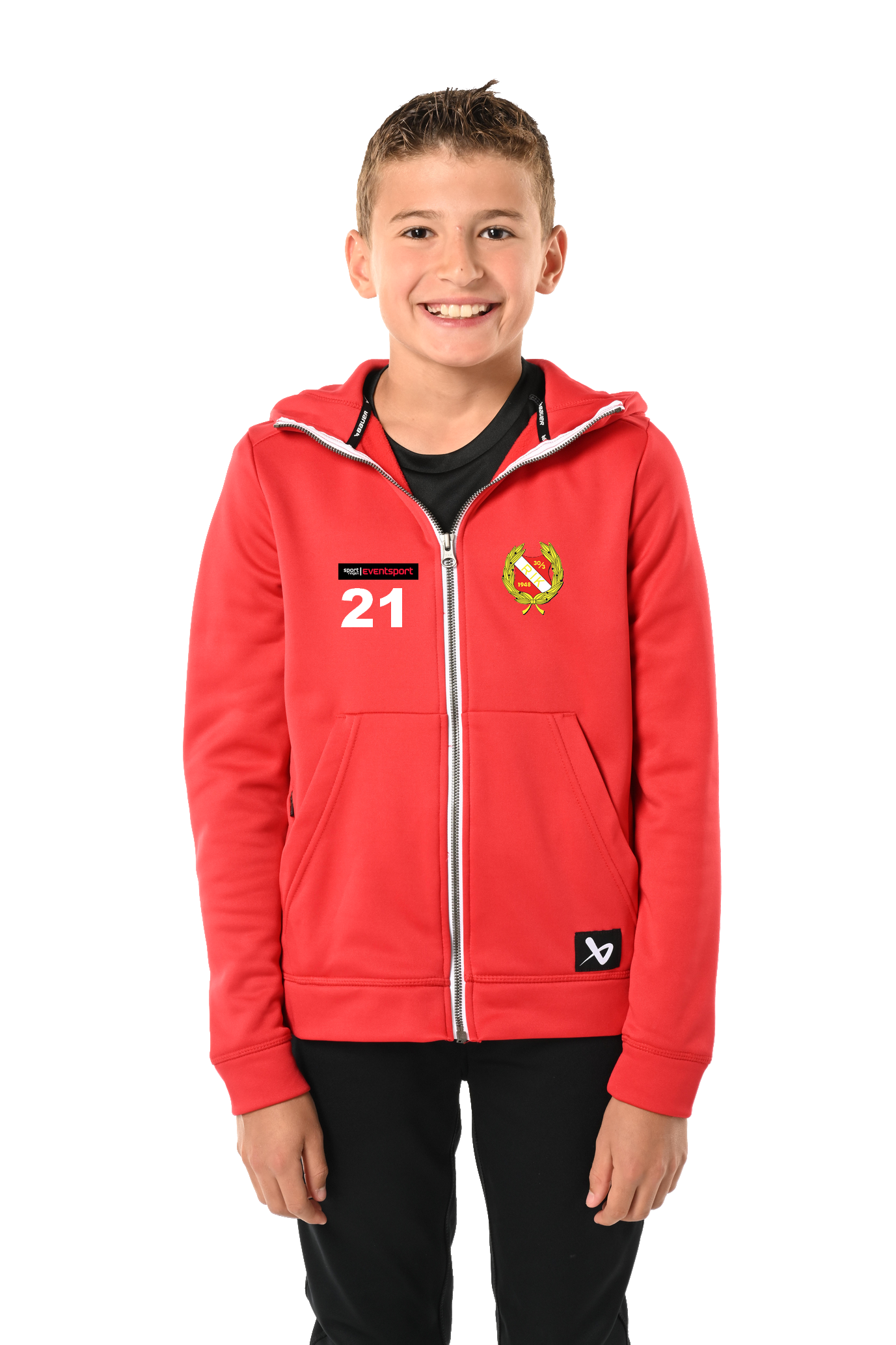 BAUER TEAMFLEECE ZIP HOODIE S24 JR (Röd) Rönnäng