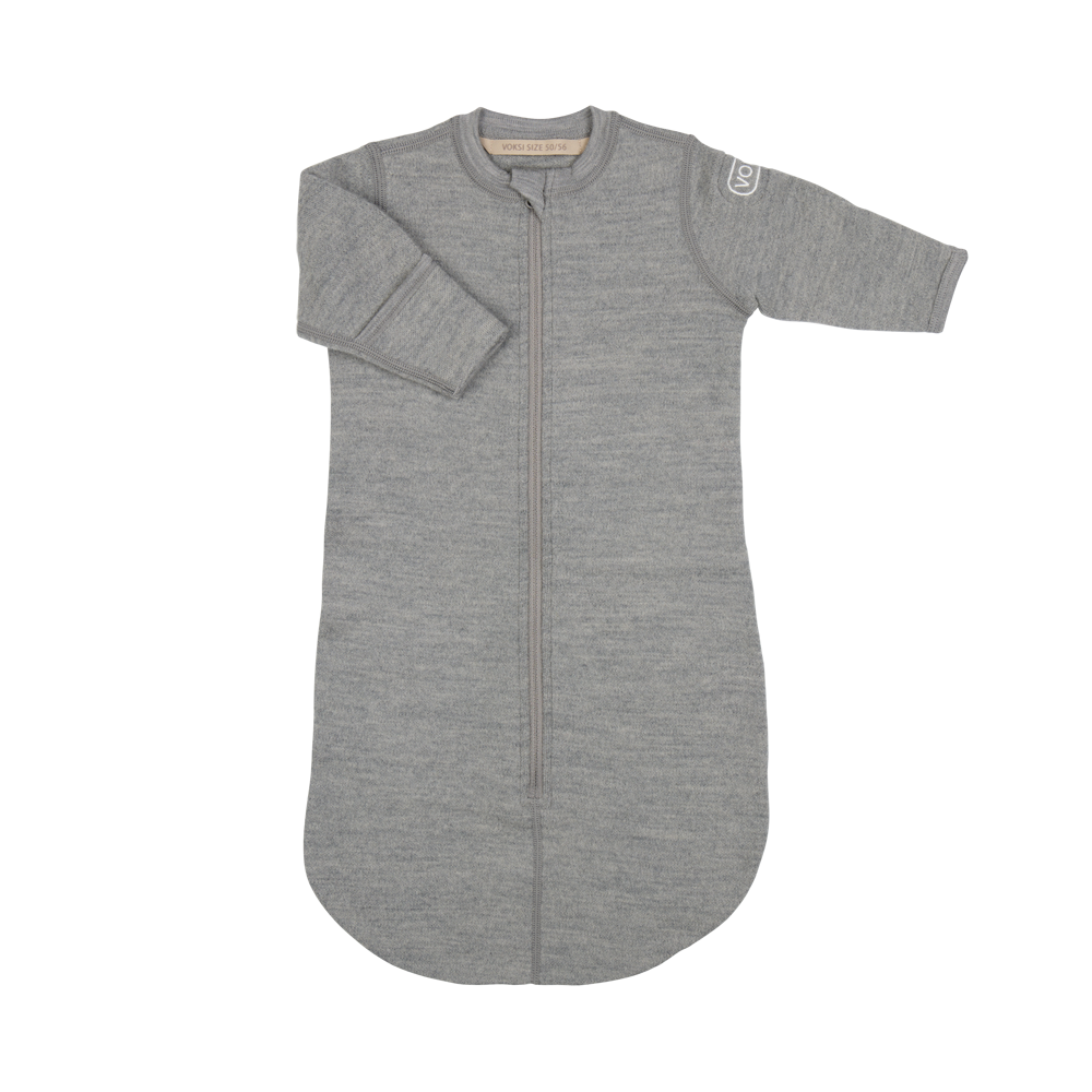 Voksi Wool Baby bag Fleece - Melan Grey