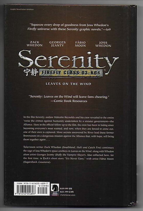 Serenity: Firefly Class 03-K64 Volume 4 - Leaves on The Wind HC NM