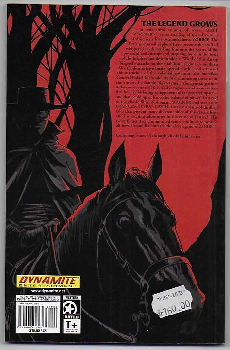Zorro: Volume 3 - Tales of The Fox TP NM- Solblekt på ryggen