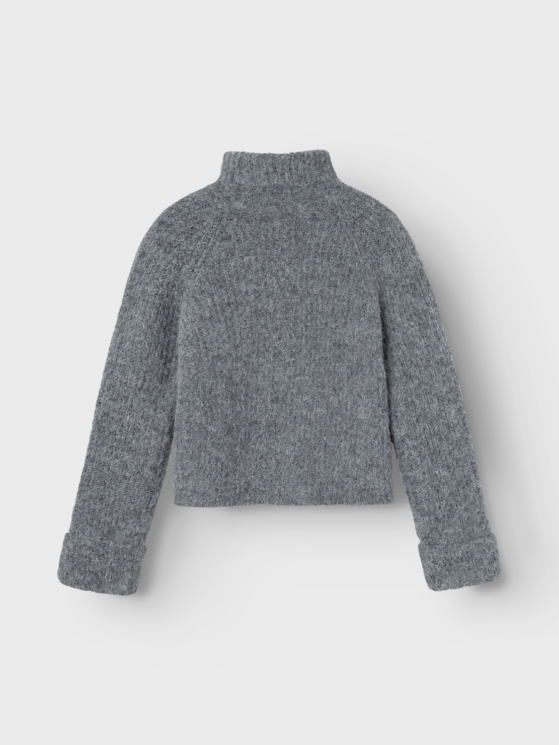 NLFNULO LS SHORT TURTLENECK KNIT dark grey melange - 2