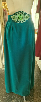 Vanja Brunzell long skirt velvet with embroidered belt size XS