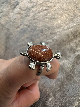 Ring glittrig brun