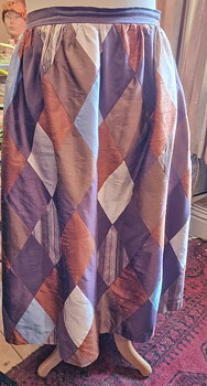 Vanja Brunzell evening skirt silk harlequin plaid size XL