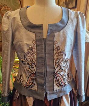 Vanja Brunzell evening jacket silk with embroidery size M-L