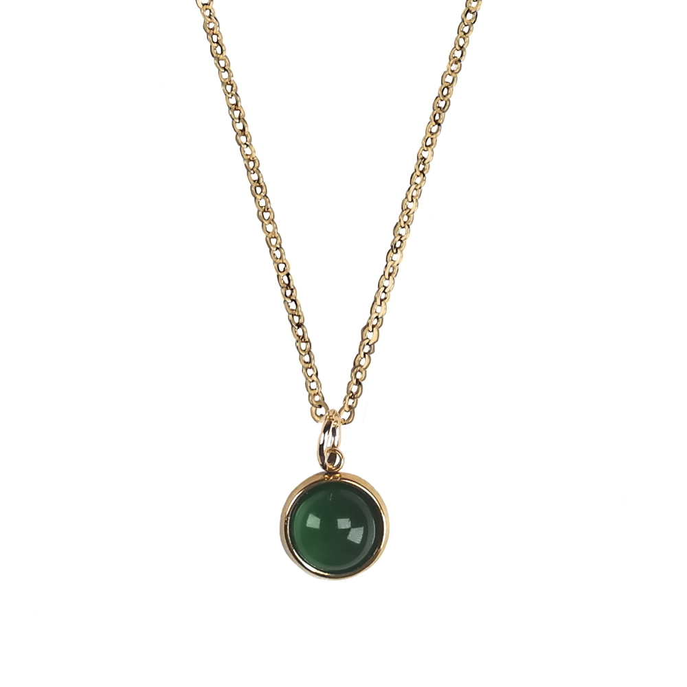 IAMLUND Betty halsband grön onyx guld