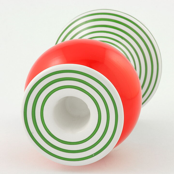 Lisa Larson (1993) Limited Candleholder with Green/Red Decor 14 cm (1)