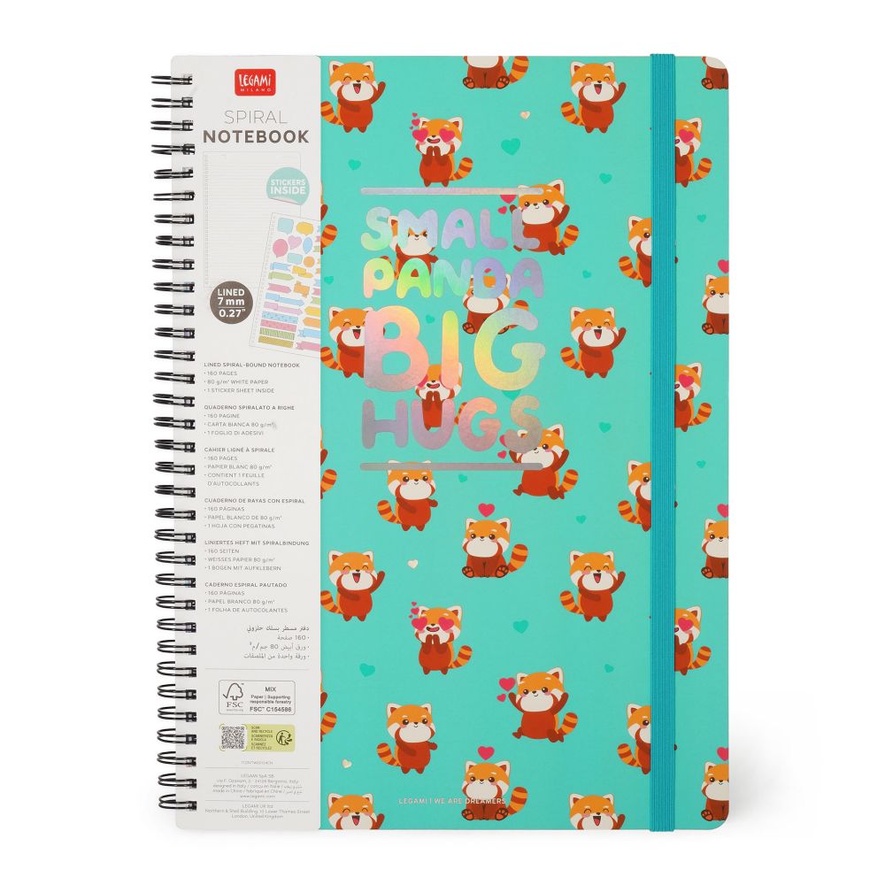 Spiralblock, Linjerat Maxi, Red panda (A4NOTS0056)