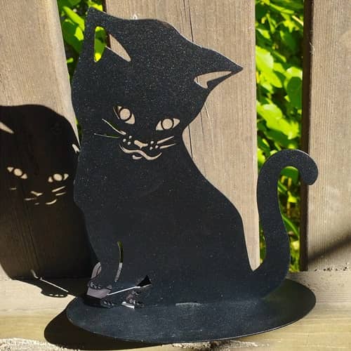 Katt, metall, prydnad i fönster - 3