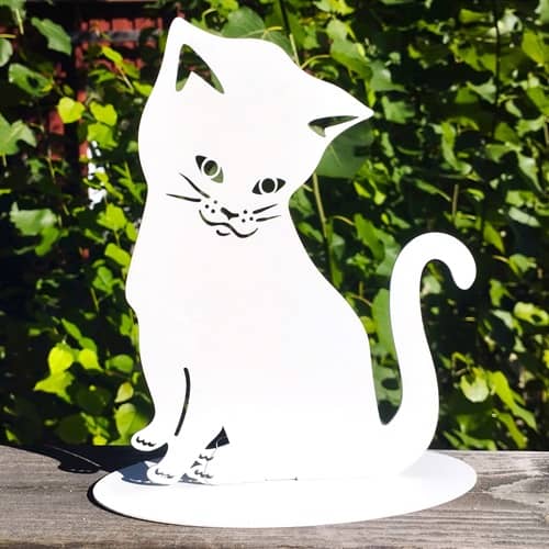 Katt, metall, prydnad i fönster - 2
