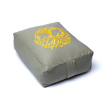 Meditationskudde / yogabolster livets träd rektangel ekologisk bomull (OCS)