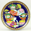 Björn Wiinblad (Aladin 1979) Colorful Wall Plaque #6 with Tale Motif 16 cm <with Box>  [Sample Images]