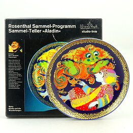 Björn Wiinblad (Aladin 1979) Colorful Wall Plaque #1 with Tale Motif 16 cm <with Box>  [Sample Images]