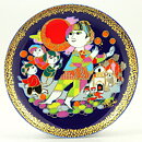 Björn Wiinblad (Aladin 1979) Colorful Wall Plaque #2 with Tale Motif 16 cm <with Box>  [Sample Images]