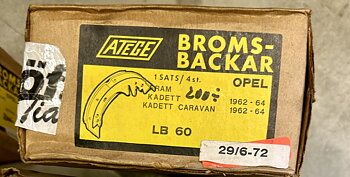 Kadett A 62-65 Bromsbackar fram