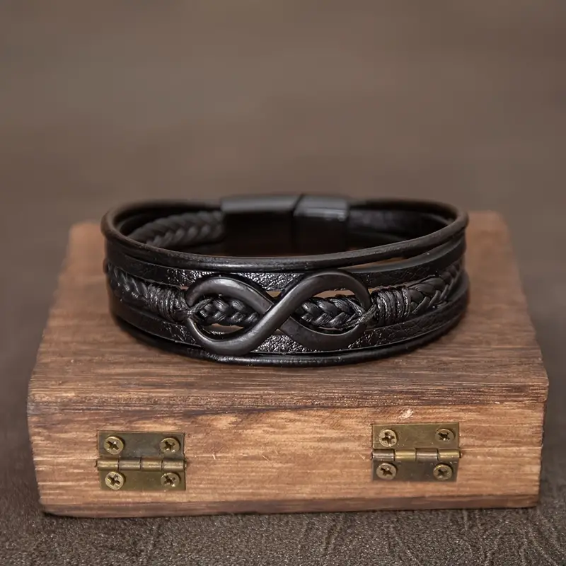 Läderarmband "Black Eternity"
