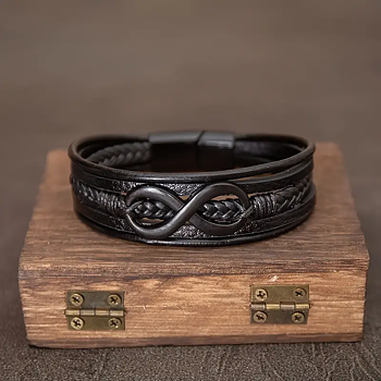 Läderarmband "Black Eternity"