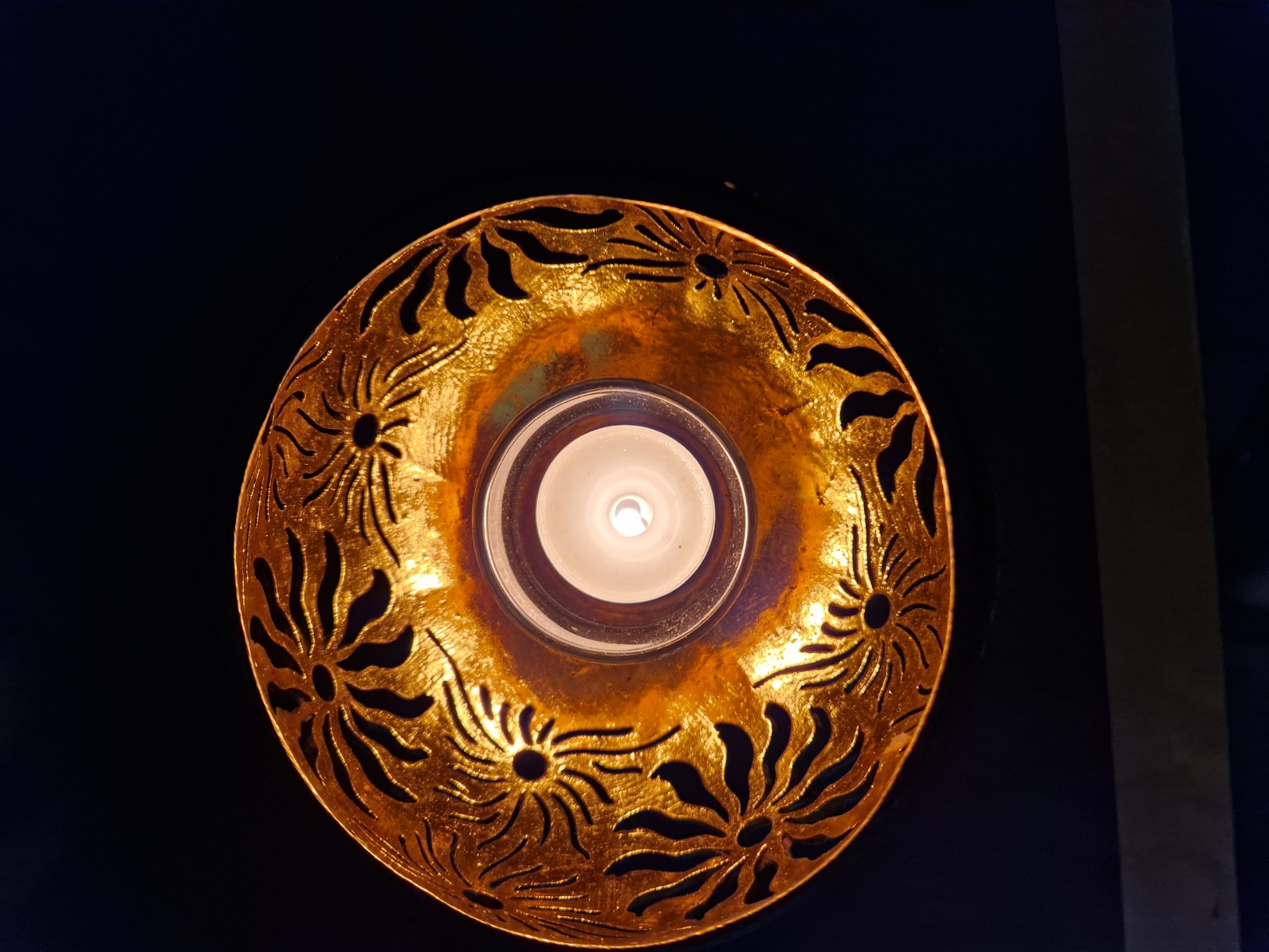 Ljuslykta i Kokosnötskal  - Naturligt Brun - Blommor - 2