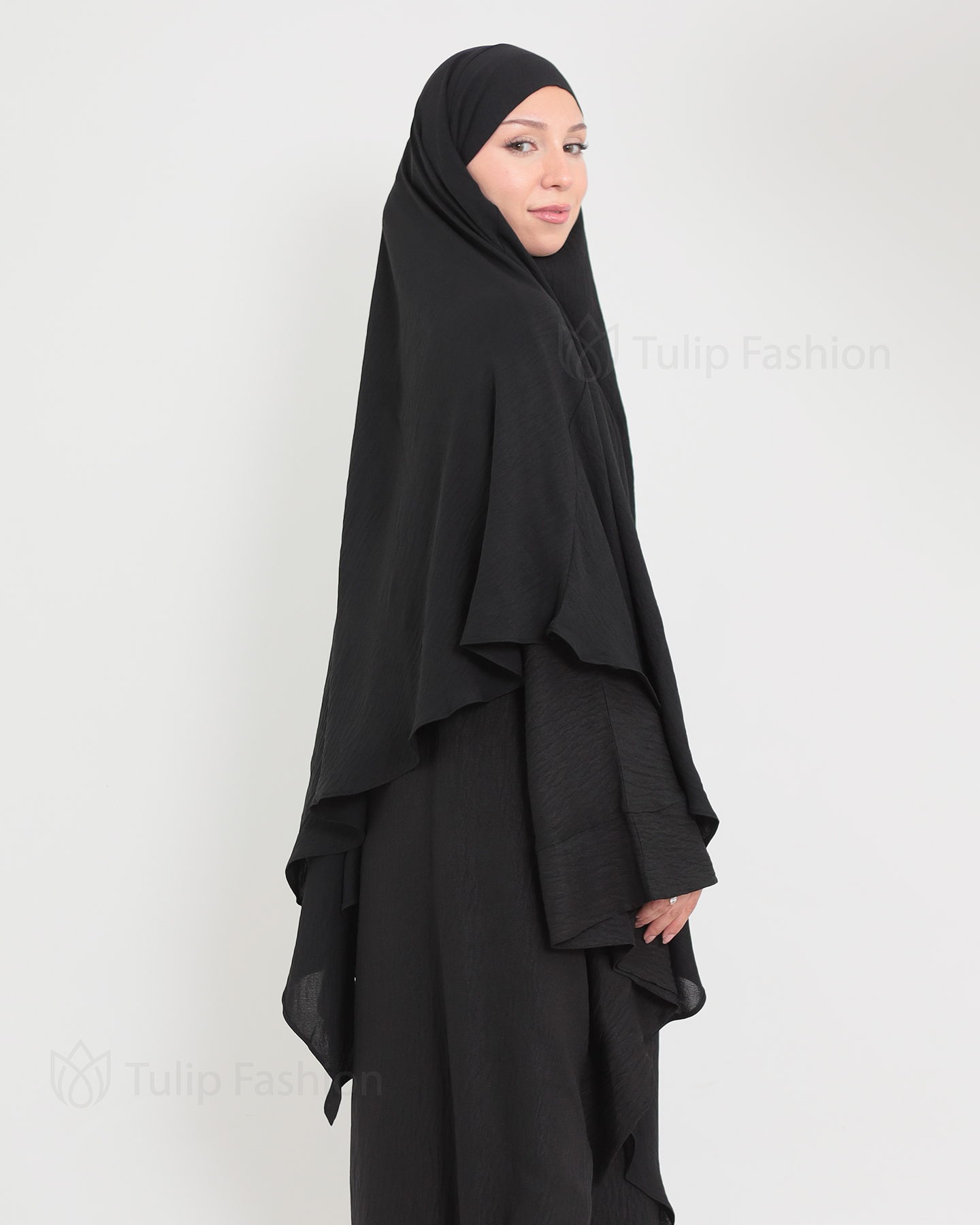 Maryam One layer Khimar - Black