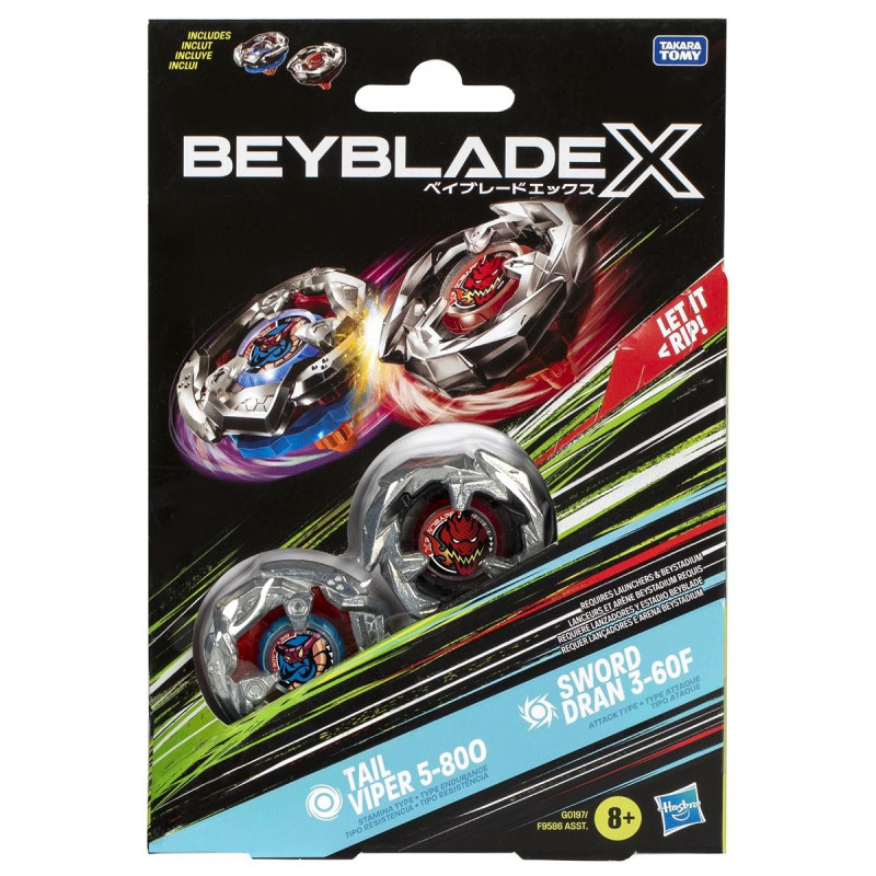 Beyblade X Dual Pack Tail Viper 5-80O och Sword Dran 3-60F