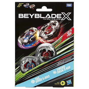 Beyblade X Dual Pack Tail Viper 5-80O och Sword Dran 3-60F