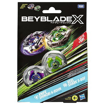 Beyblade X Dual Pack Knife Sinobi 4-80HN och Keel Shark 3-80F