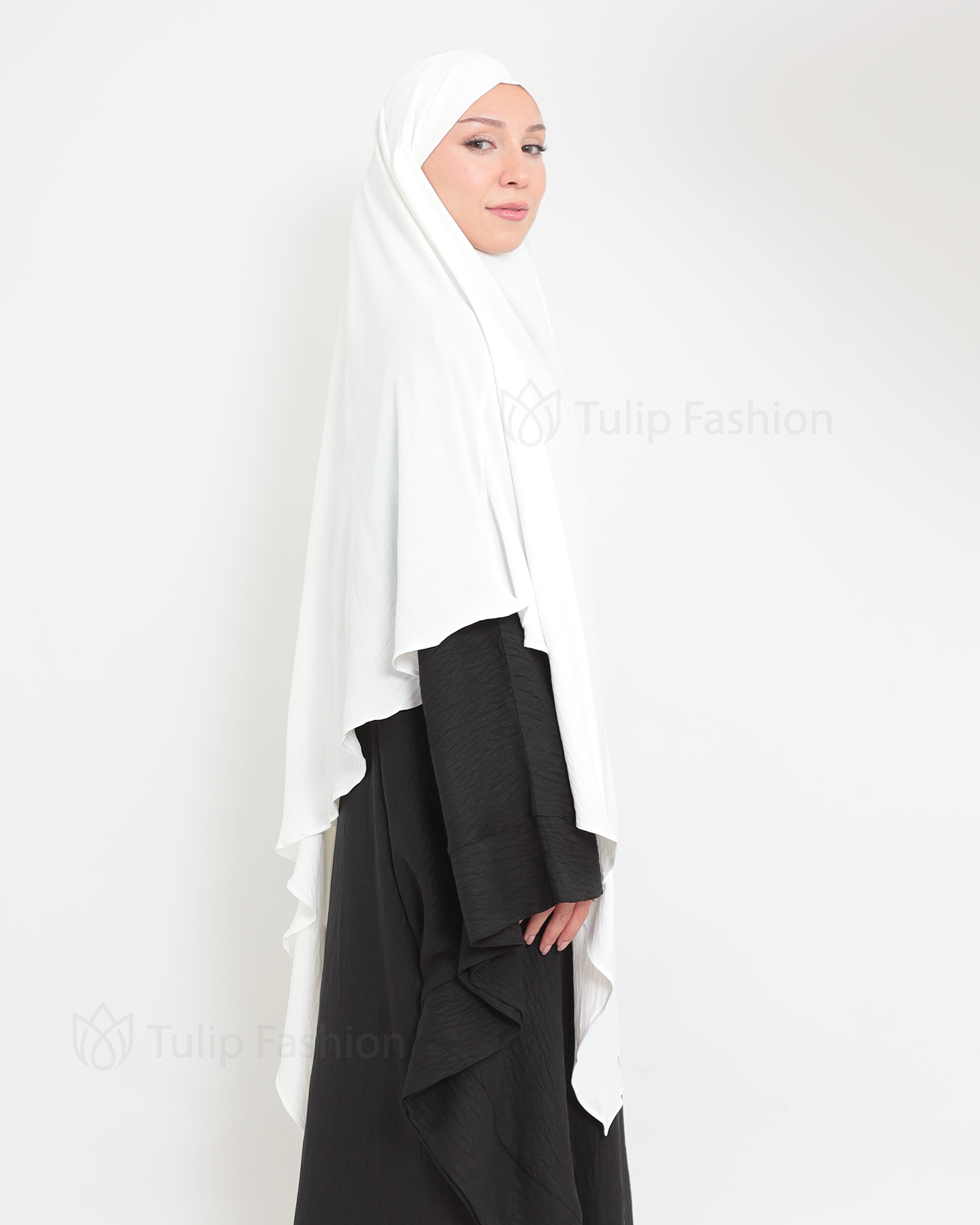 Maryam One layer Khimar - White