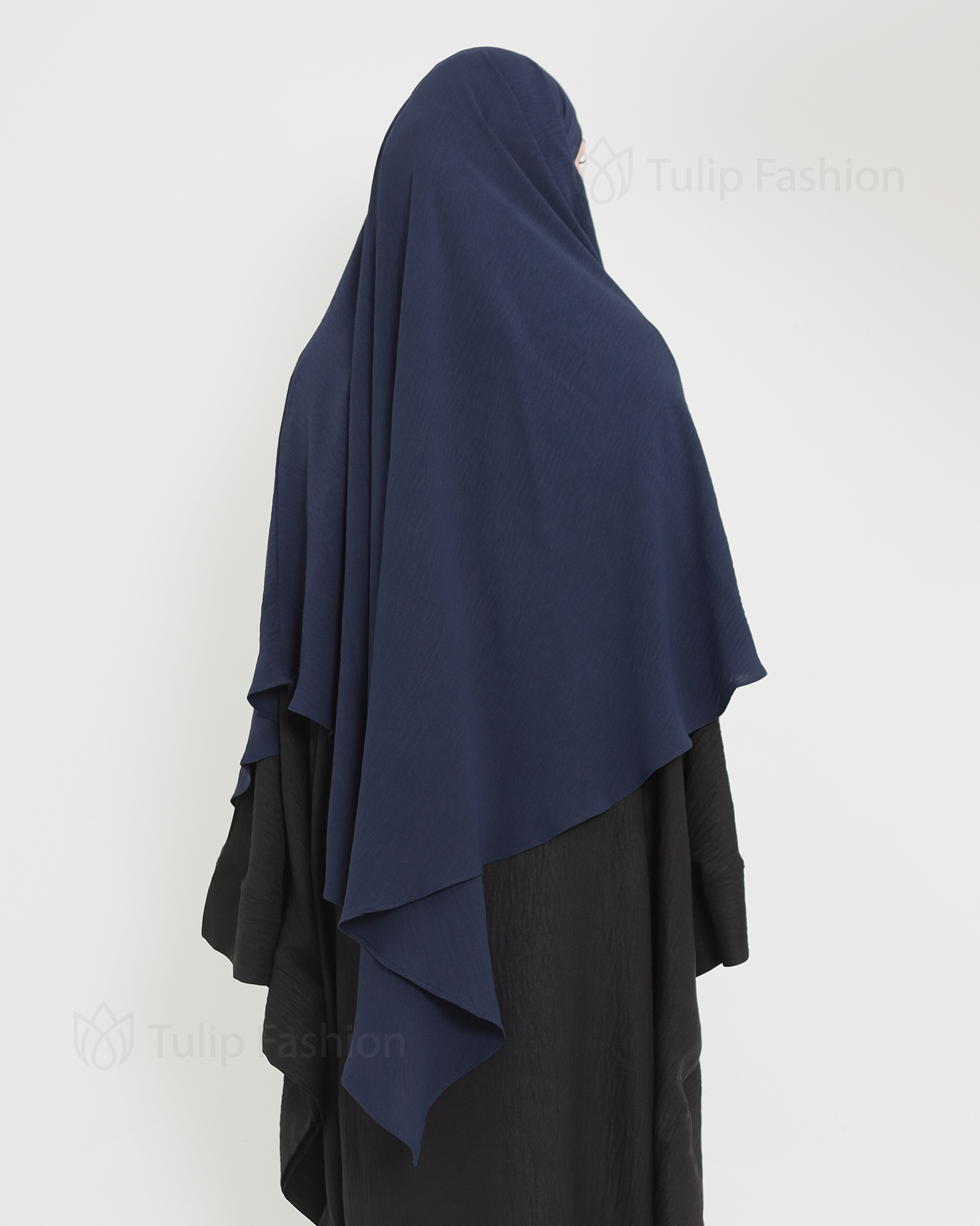 Maryam One layer Khimar - Midnight Blue - 5