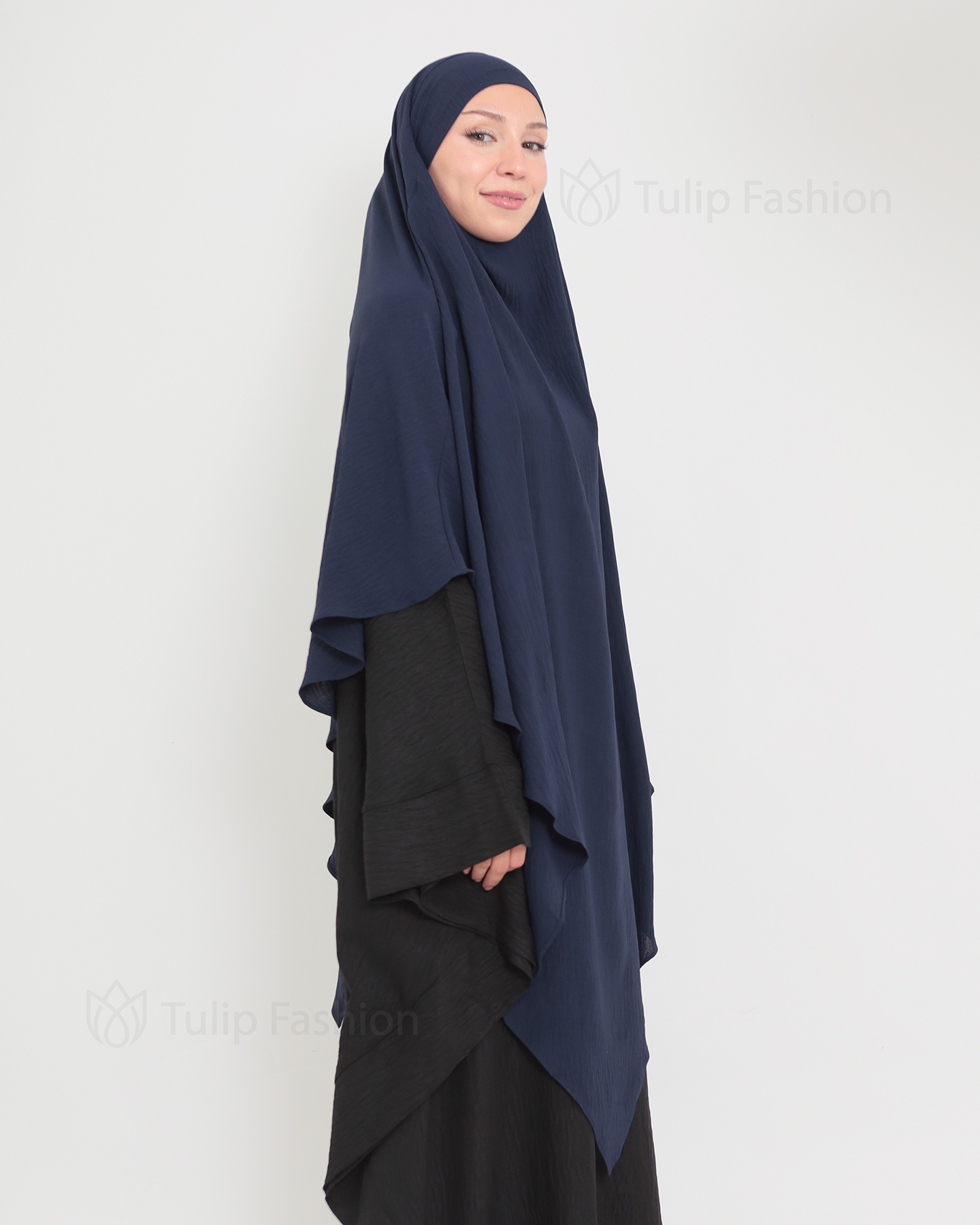 Maryam One layer Khimar - Midnight Blue