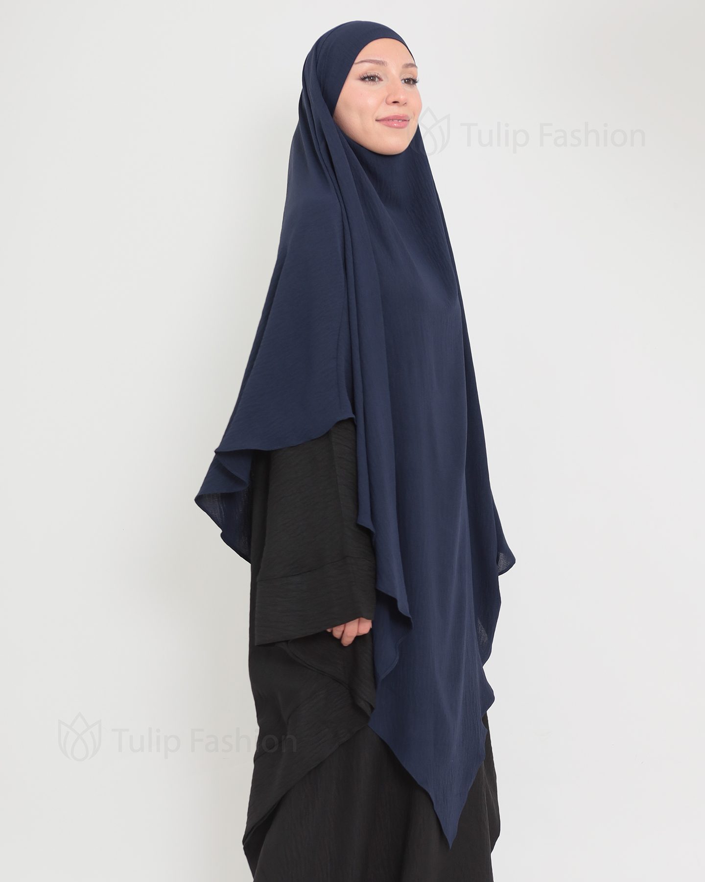 Maryam One layer Khimar - Midnight Blue - 4