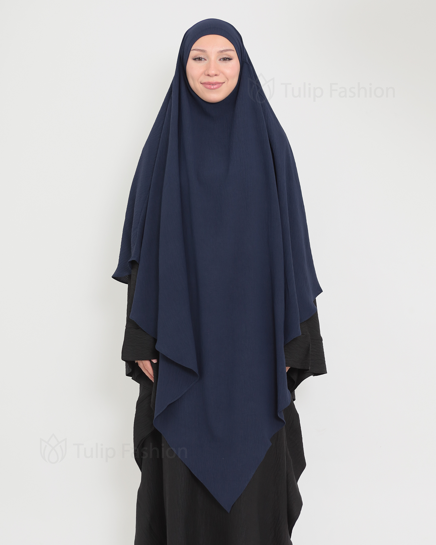 Maryam One layer Khimar - Midnight Blue - 2