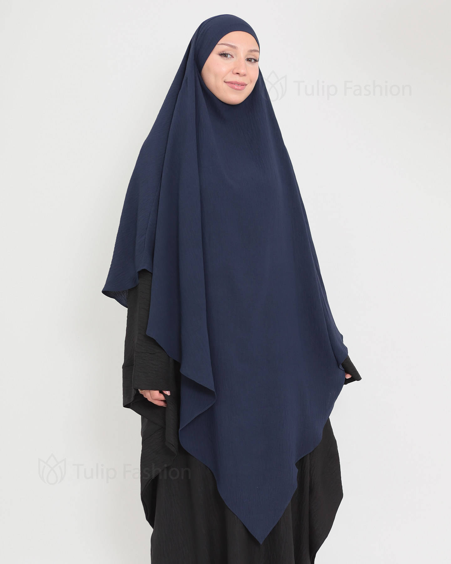 Maryam One layer Khimar - Midnight Blue - 3