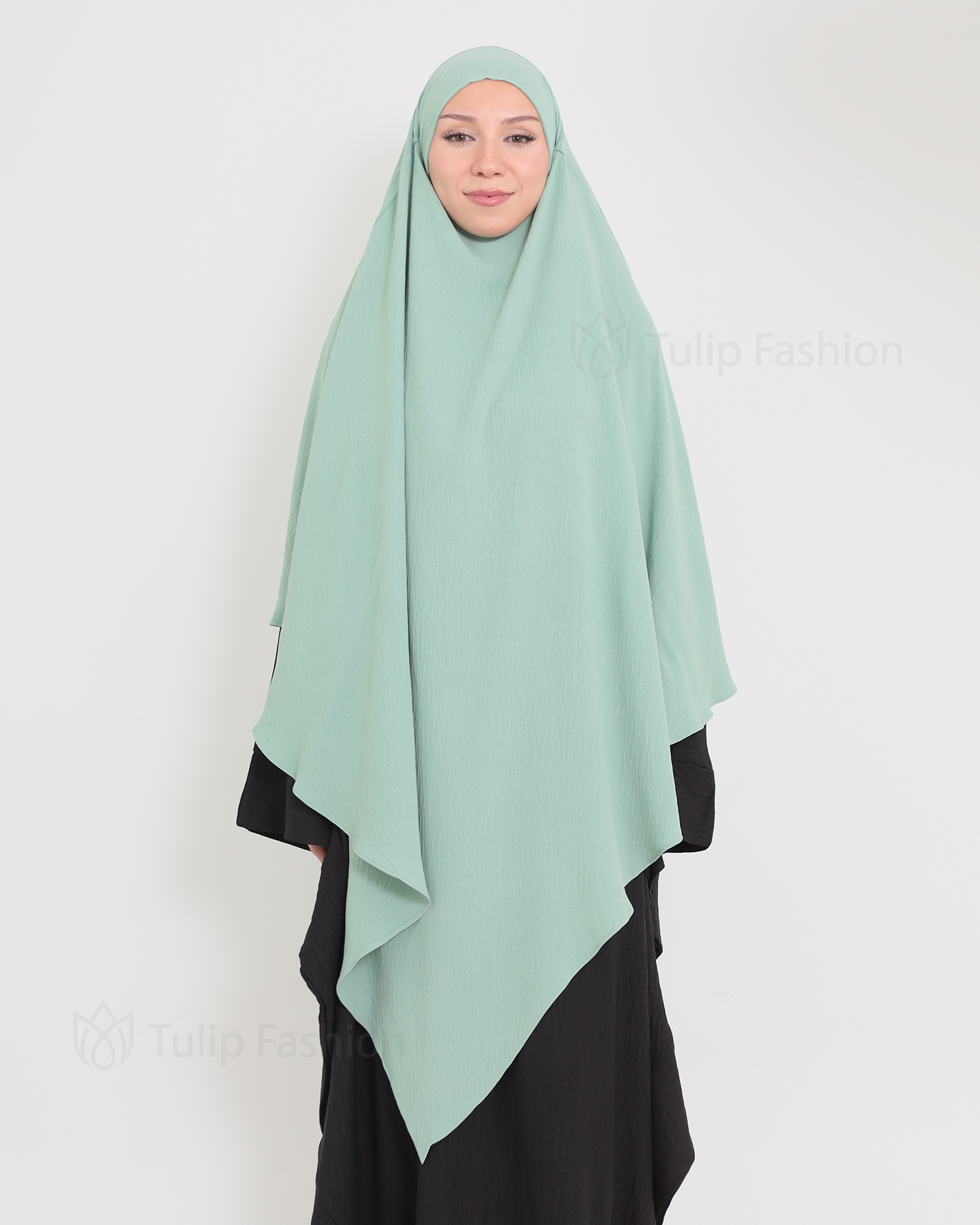 Maryam One layer Khimar - Pistachio Green - 2