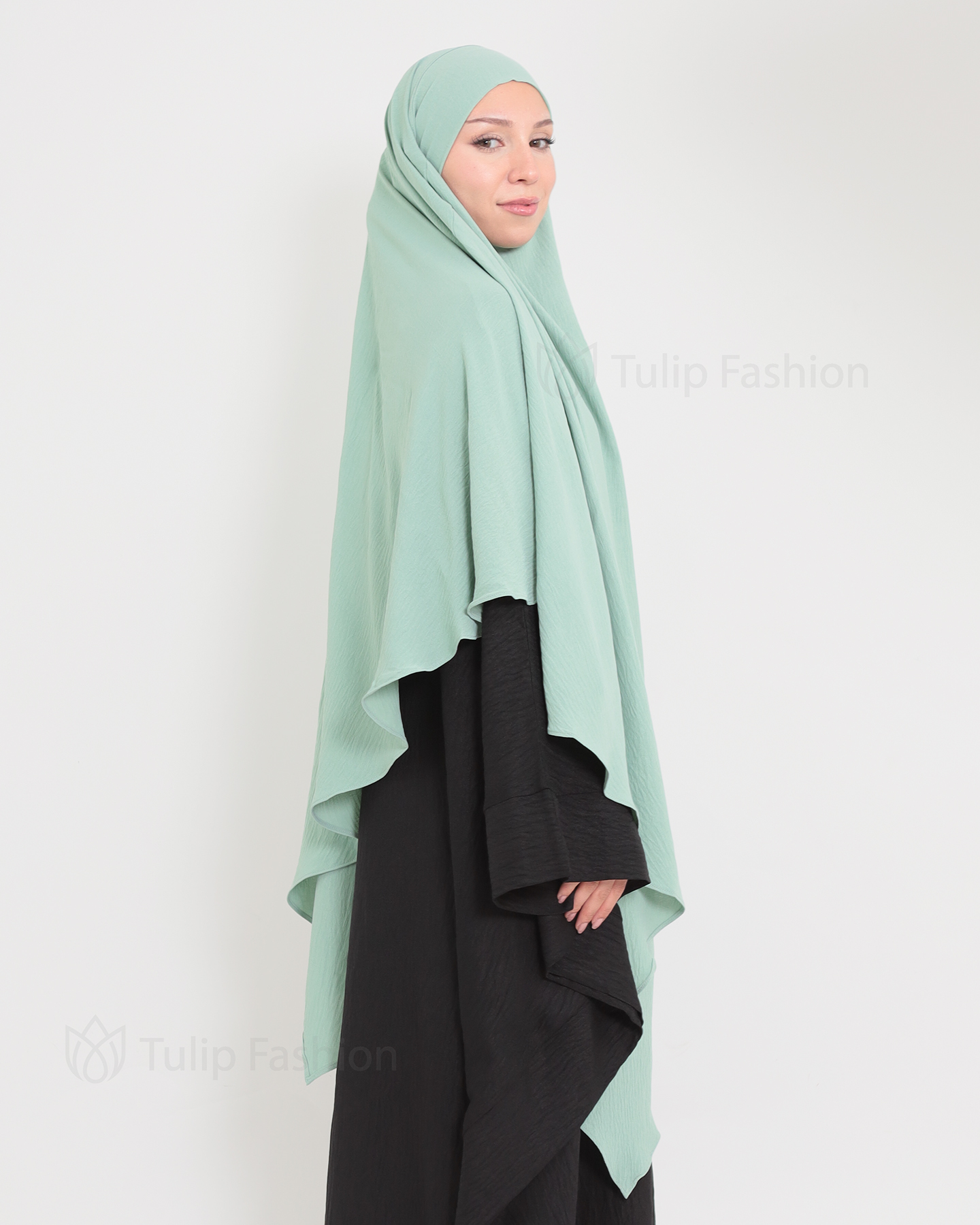 Maryam One layer Khimar - Pistachio Green