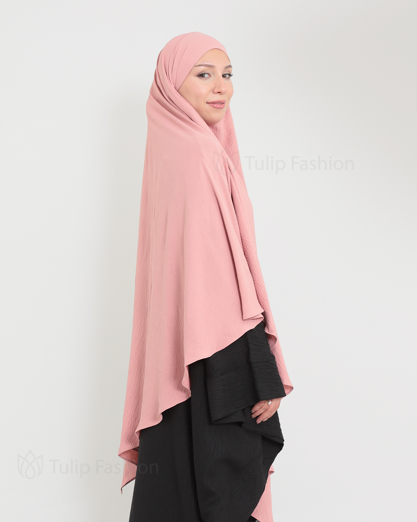 Maryam One layer Khimar - Rose