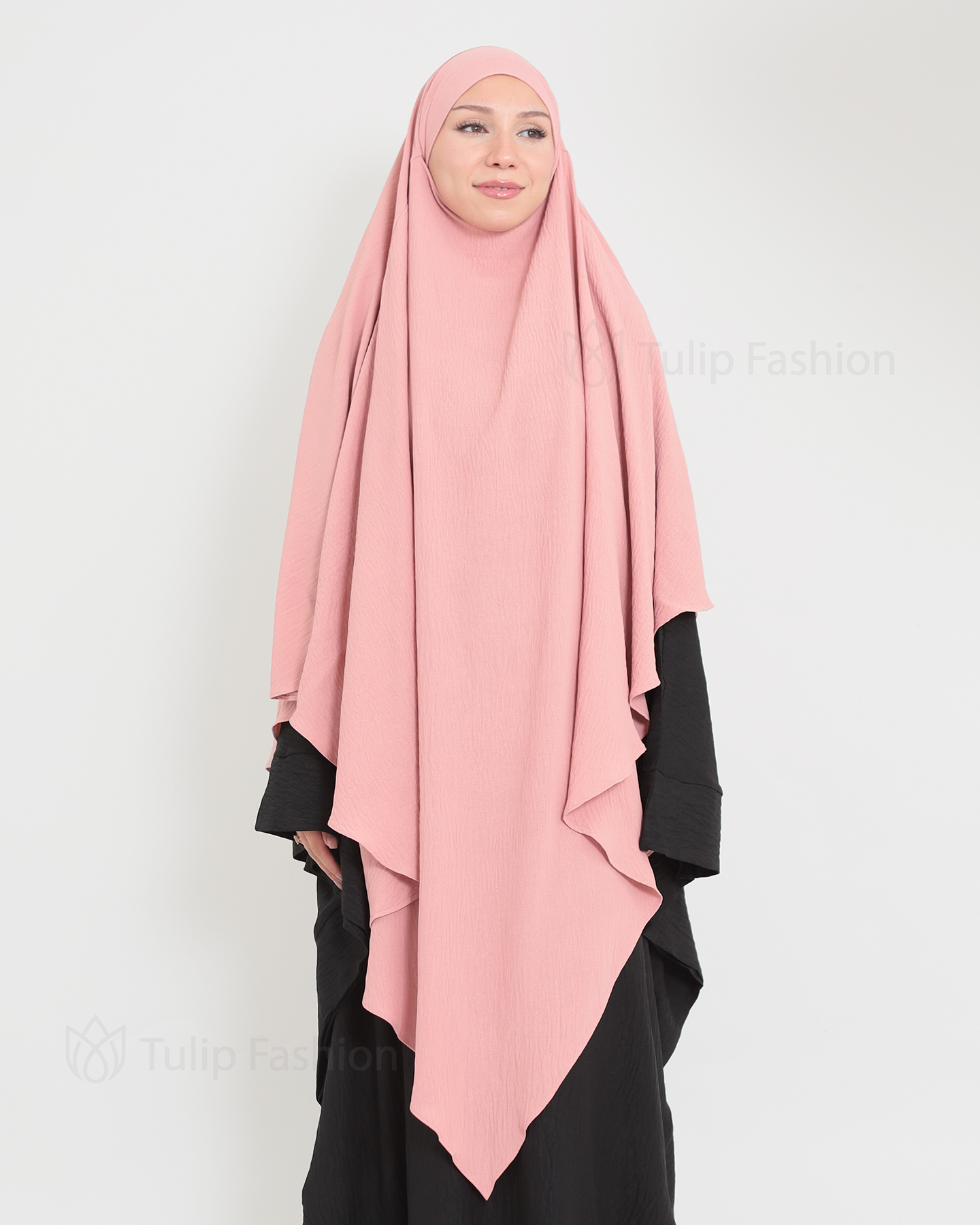 Maryam One layer Khimar - Rose - 3