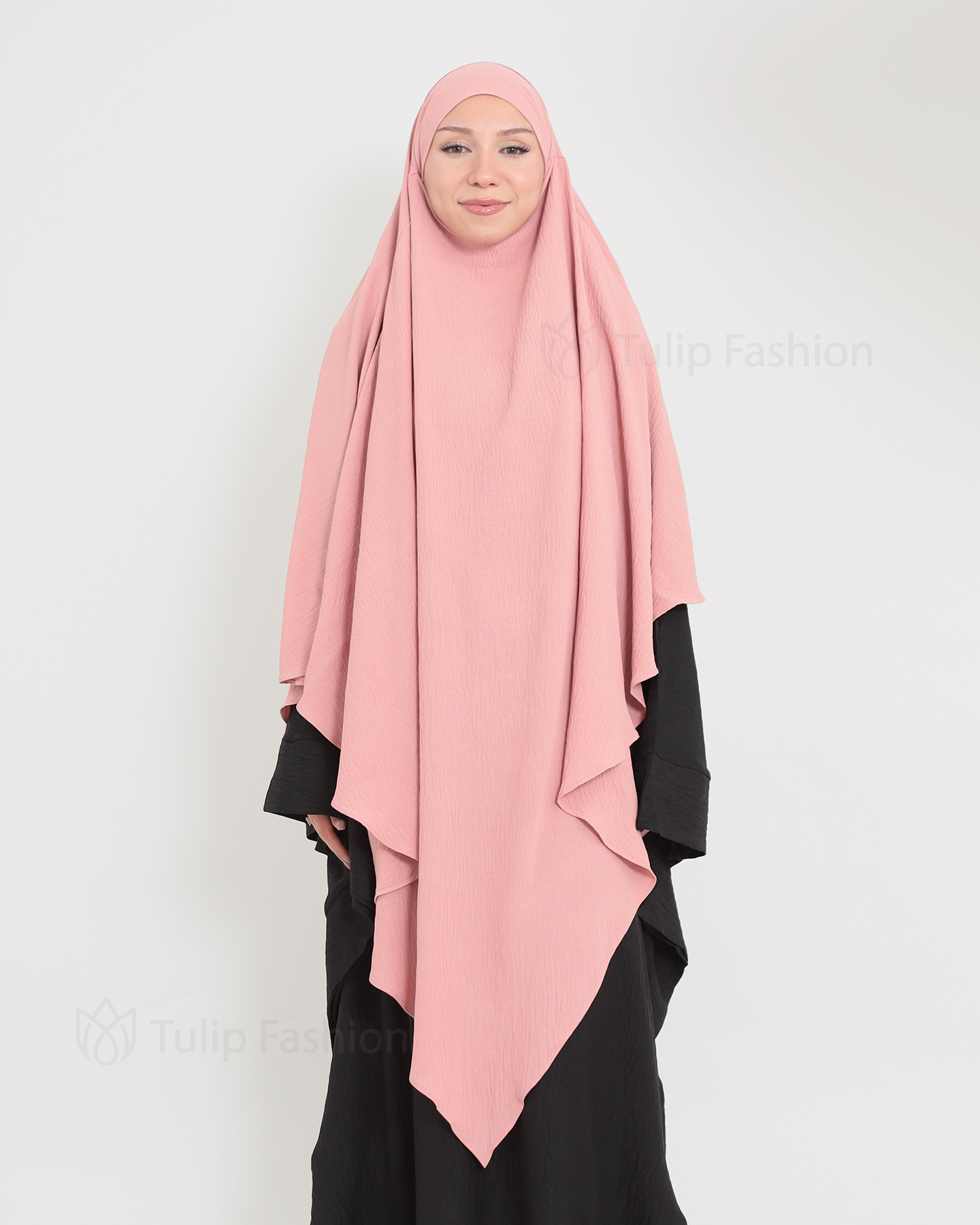 Maryam One layer Khimar - Rose - 2