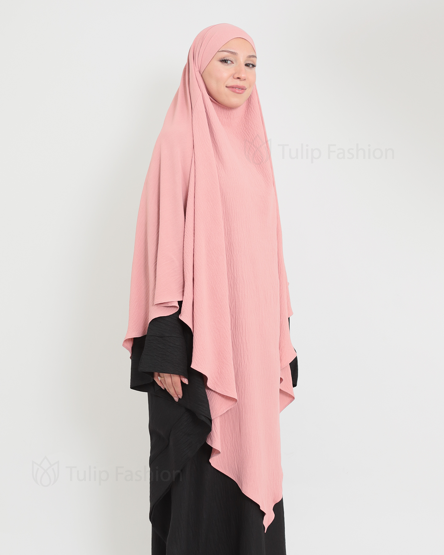 Maryam One layer Khimar - Rose - 4