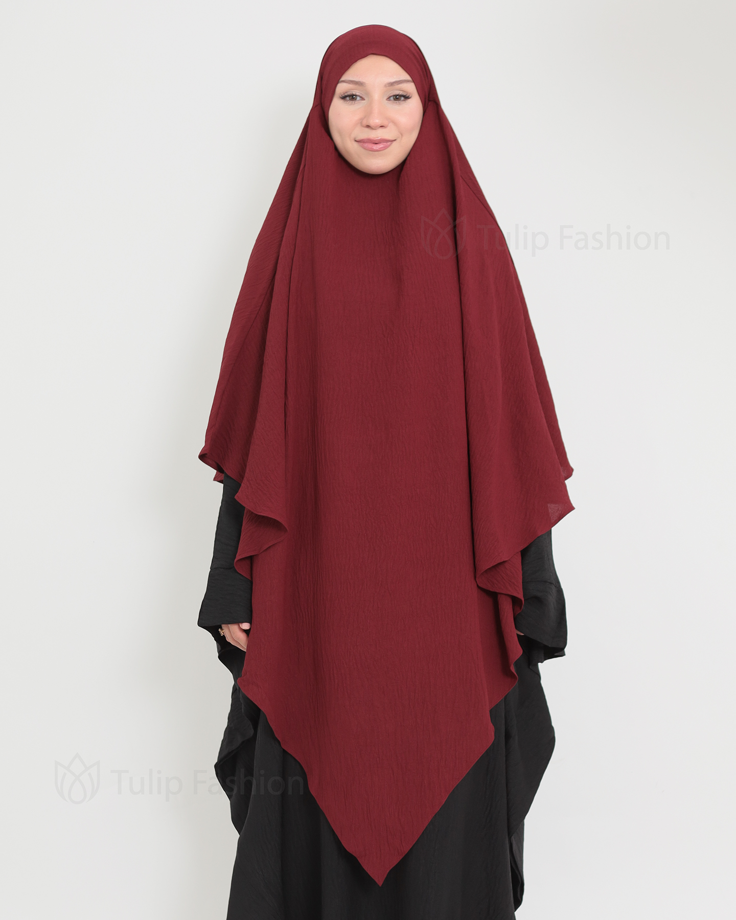 Maryam One layer Khimar - Maroon - 2