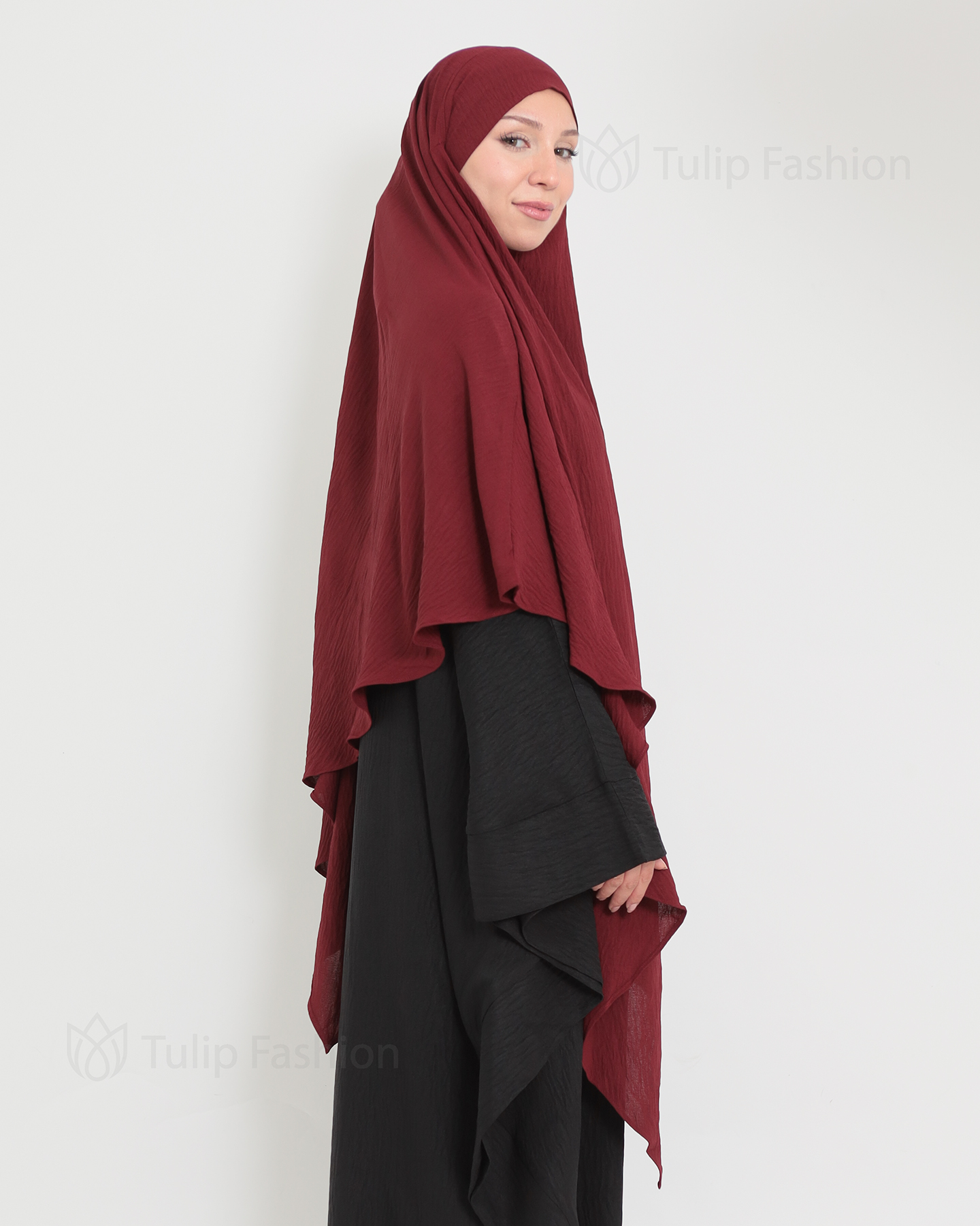 Maryam One layer Khimar - Maroon