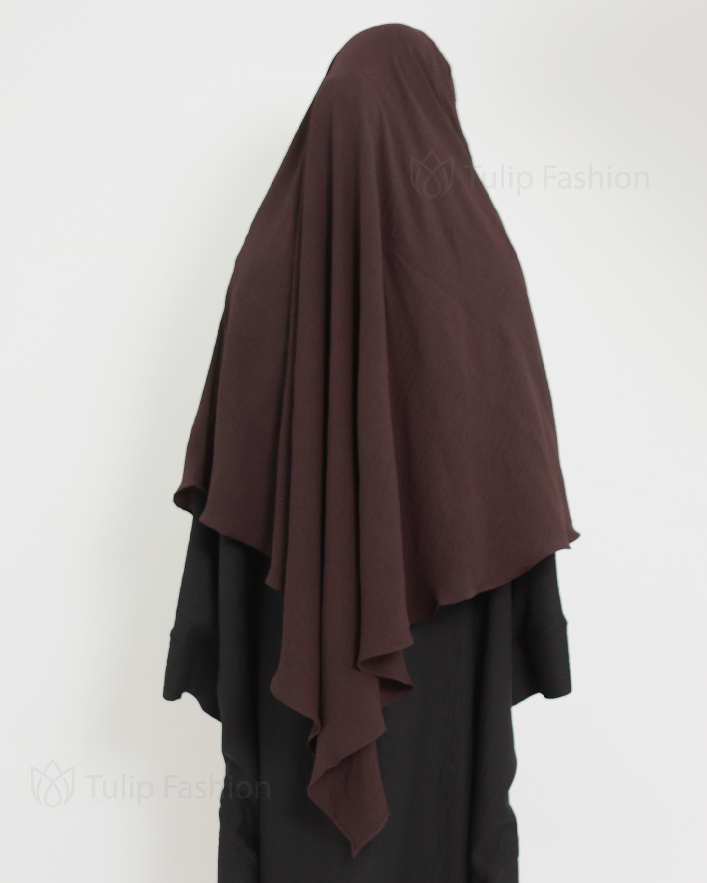 Maryam One layer Khimar - Dark Brown - 4