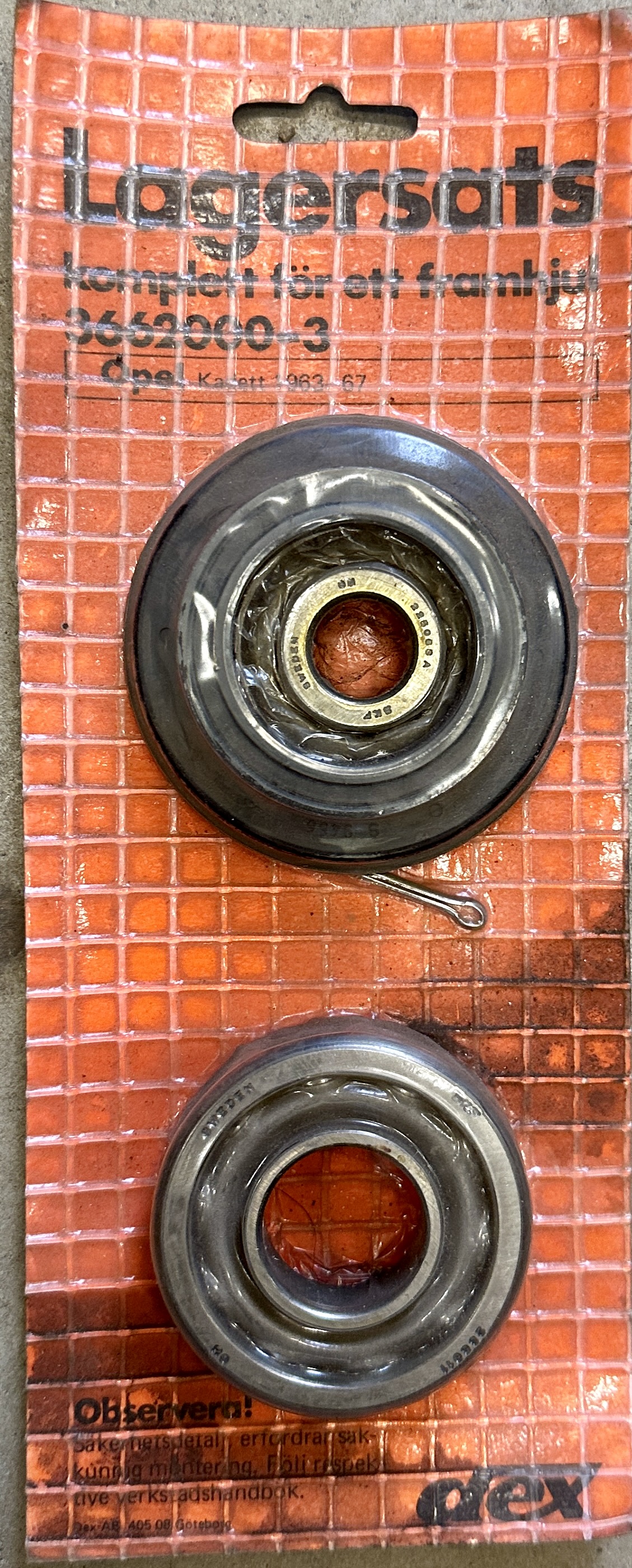 Kadett A+B 63-67 hjullager fram komplett sats
