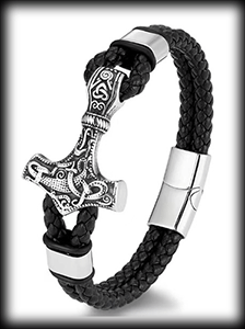 Tors hammare läderarmband i Mammenstil.