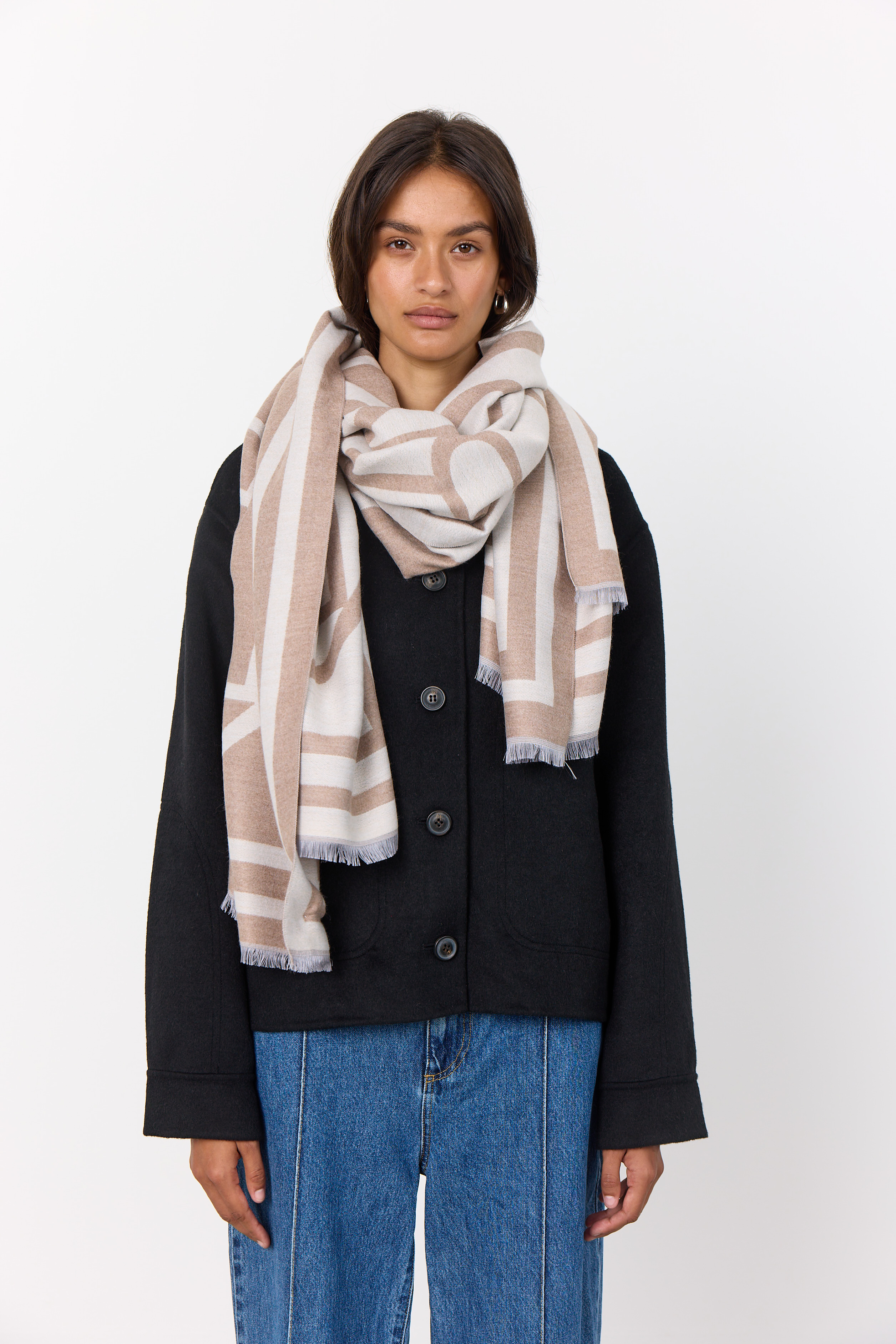 Leveté Room - Hartley 1 Scarf Taupe Gray Melange - 3