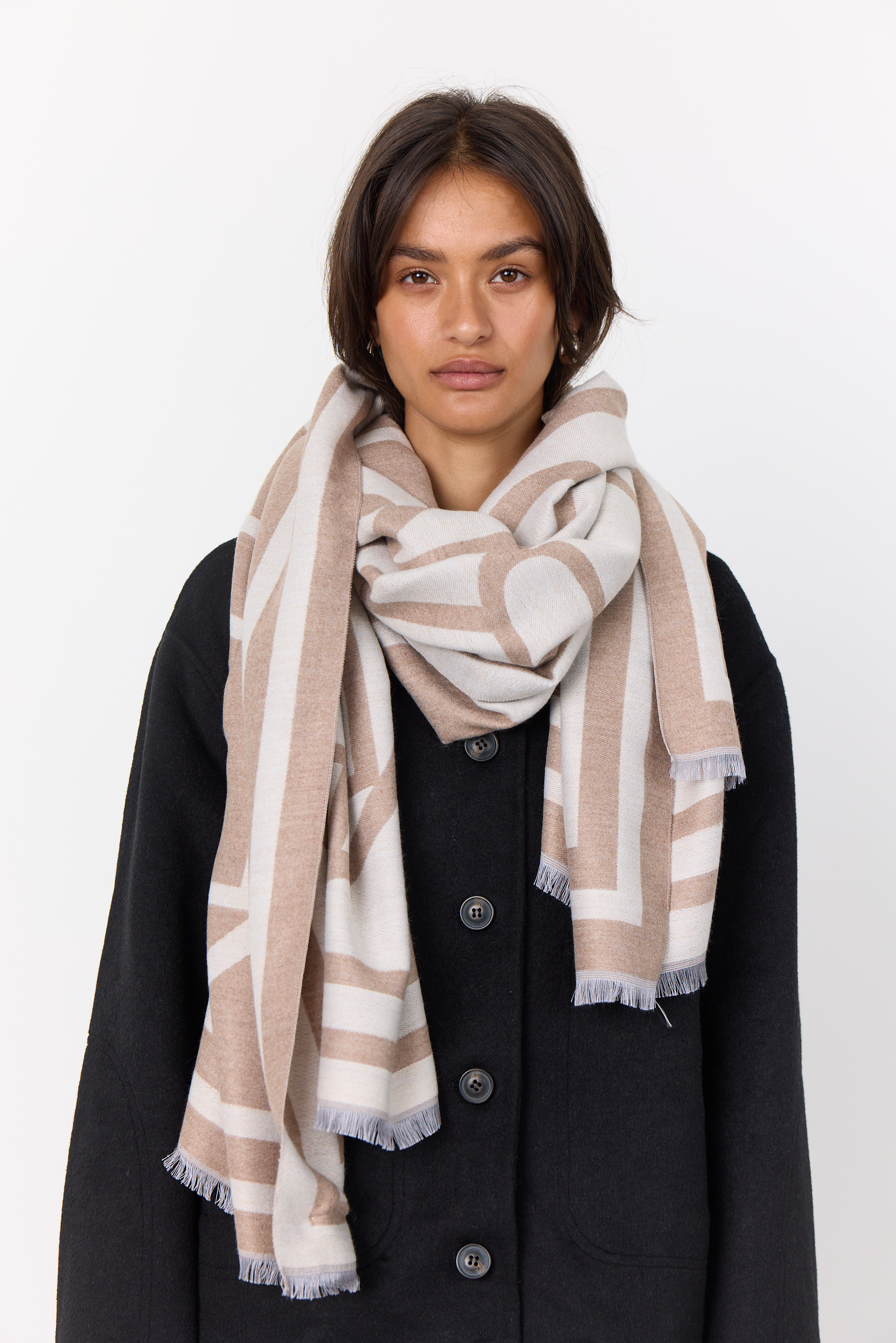 Leveté Room - Hartley 1 Scarf Taupe Gray Melange - 2