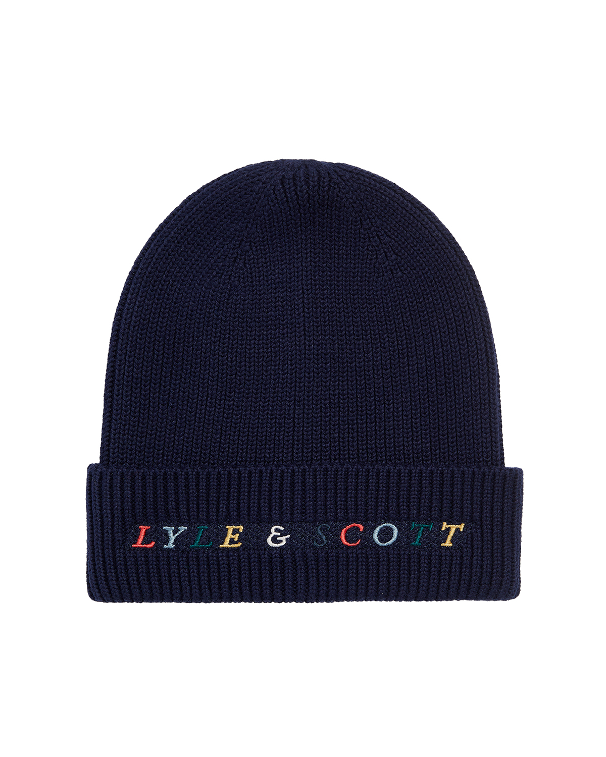 Multi Colour Embroidery Beanie Navy